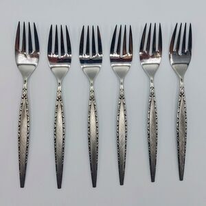 Oneida Community Stainless Venetia Salad Forks Silverware 6 3/4" - Set of 6